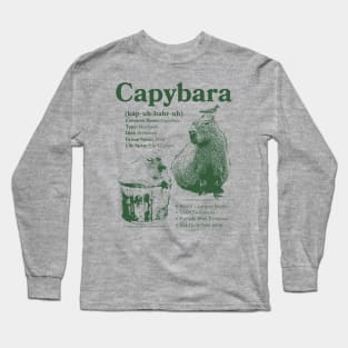 Vintage Capybara Infographic Long Sleeve T-Shirt